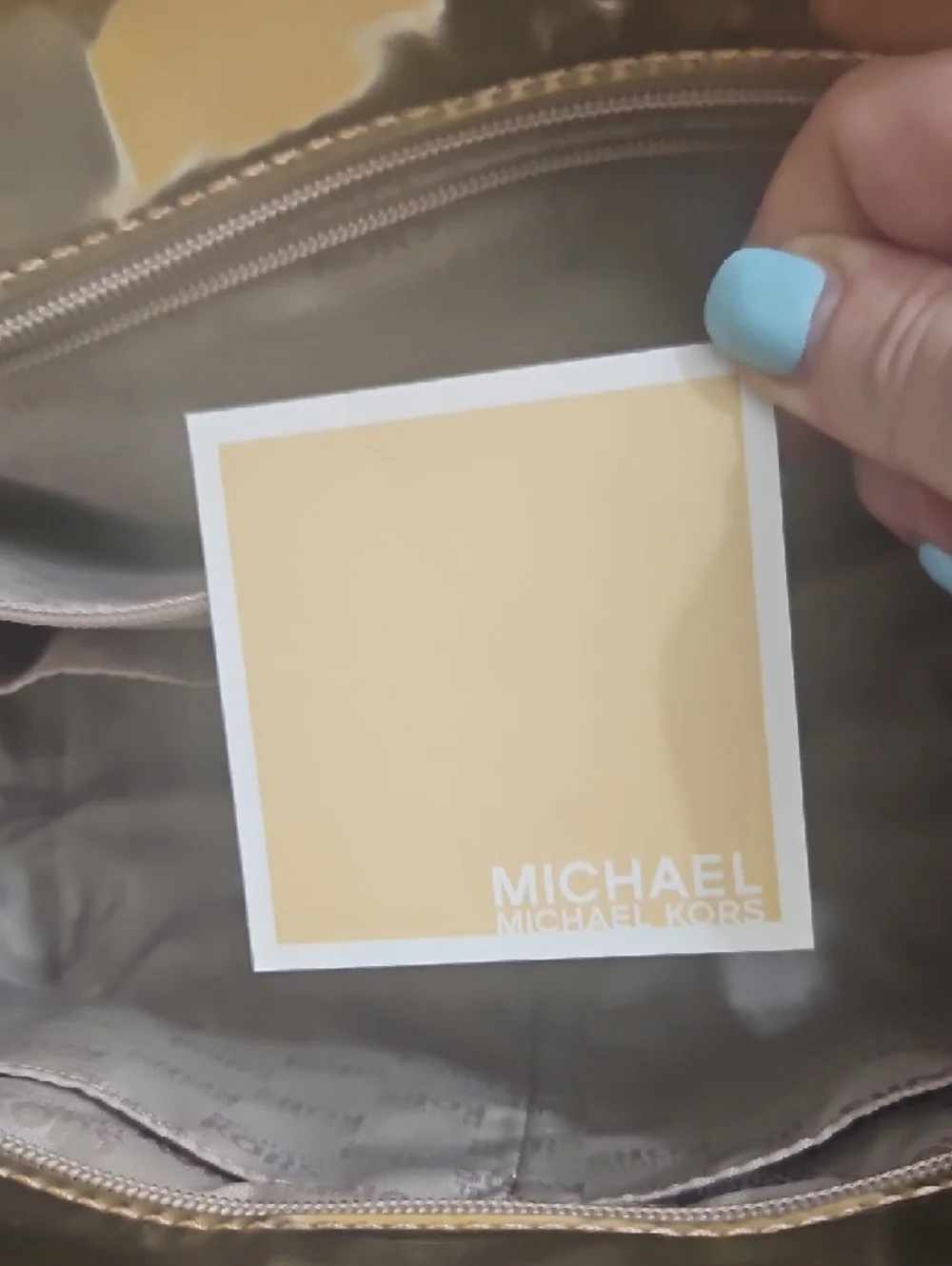 Michael Kors Metallic Gold Tote with Matching Wristlet